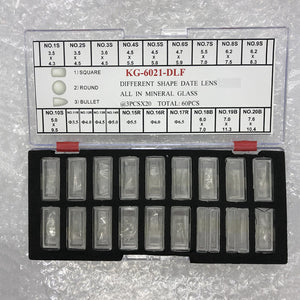 KG-6021-DLF Different Shape Date Lens All In Mineral Glass 3 Sizes 60PCS/Box