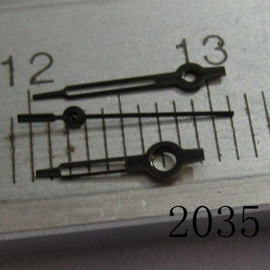 Black hollow watch hand by Miyota, designed for Miyota 2035, 2115, 2105, 2305, 2315 movements