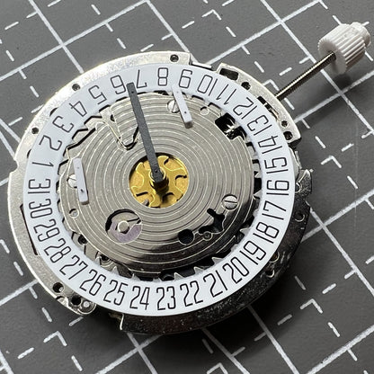 Silber ISA 8171 watch movement with 5 hands and white single calendar dial at 6 o?clock by Silber brand.