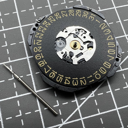 2 Stück Hattori VX42 VX42E Quarzwerk Goldenes Zifferblatt Tagposition 3 Uhr