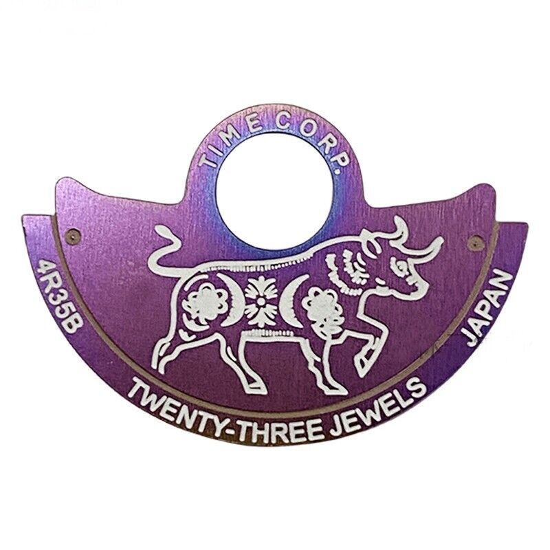 Ox White China Zodiac rotor overlay for NH35 NH36 7S26 movements, vibrant chromatic design