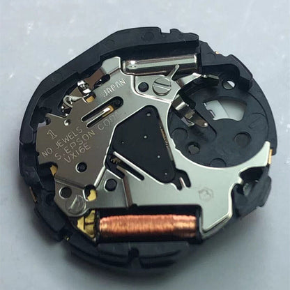 Hattori Epson VX16E quartz watch movement, Japan-made precision for reliable timekeeping.