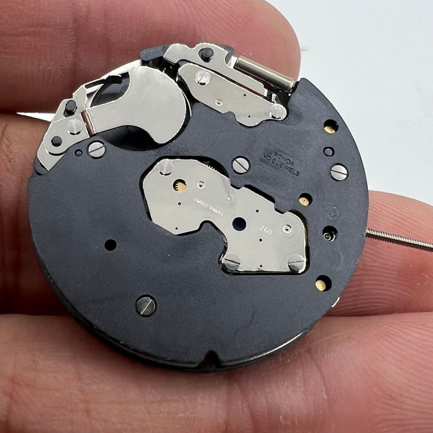 Ronda Z60 Swiss quartz watch movement with small seconds at 6 o'clock, precision Craftsmanship by Ronda.