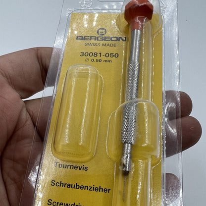 Bergeon 30081-050 ergonomic screwdriver �0.50 mm for precise watch repair and adjustment tasks