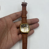 32mm Shanghai Manual Mechanical Watch Golden Nail Brown Dial Octagonal Case