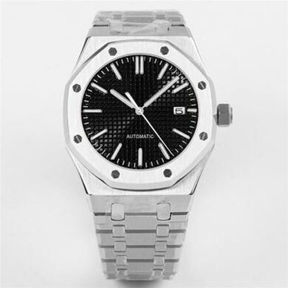 Montre mécanique pour homme 41 mm, boîtier en acier inoxydable + mouvement NH35, verre saphir 