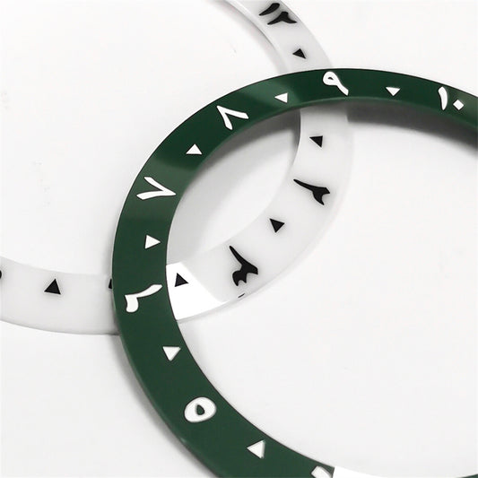 38 mm arabische Ziffern 1–12, geneigte Keramik-Uhrenlünette für 40 mm SUB-Uhrengehäuse 