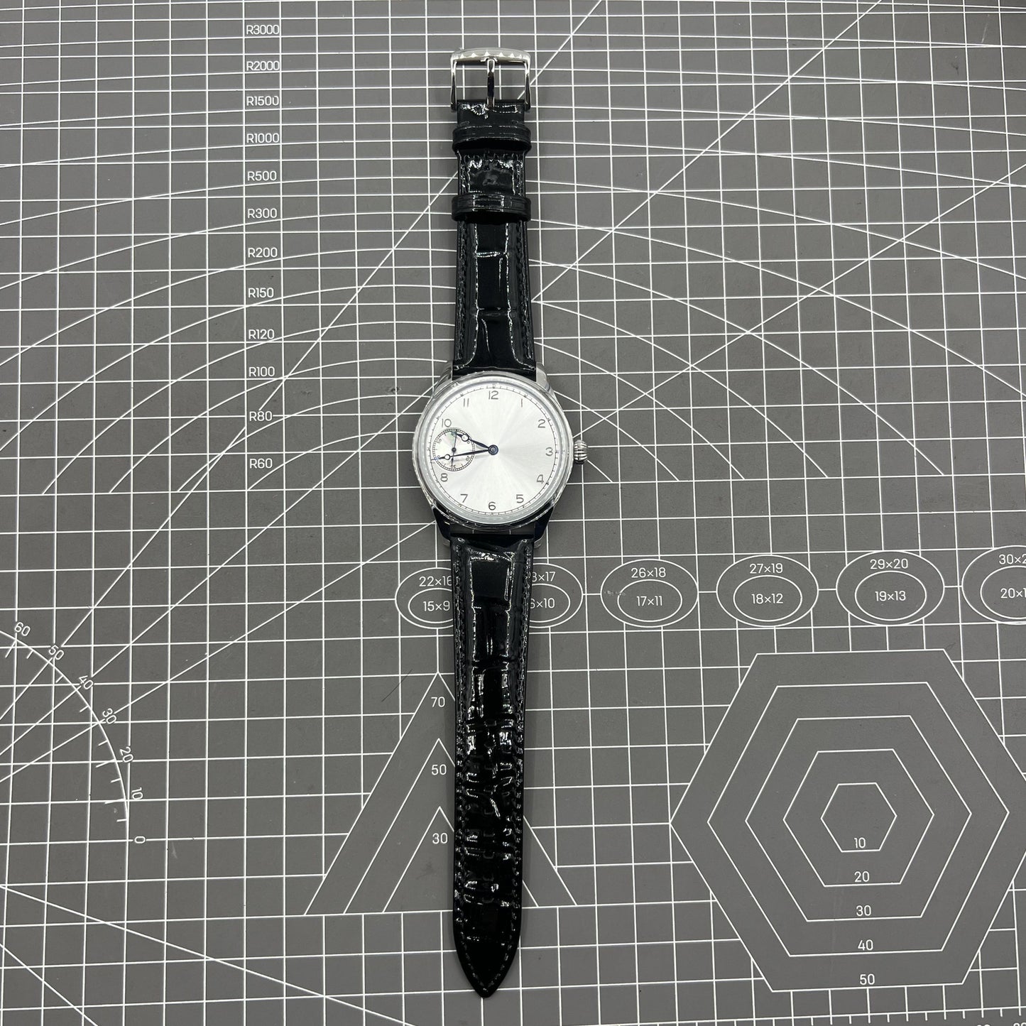 42mm Herrenuhr Mechanisches Uhrwerk Seagull ST3600 Weißes Zifferblatt Handaufzug