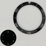 40.3/32.8mm C3/BGW9 Green/Blue Lume Diving Flat Watch Bezel Insert Watch Part