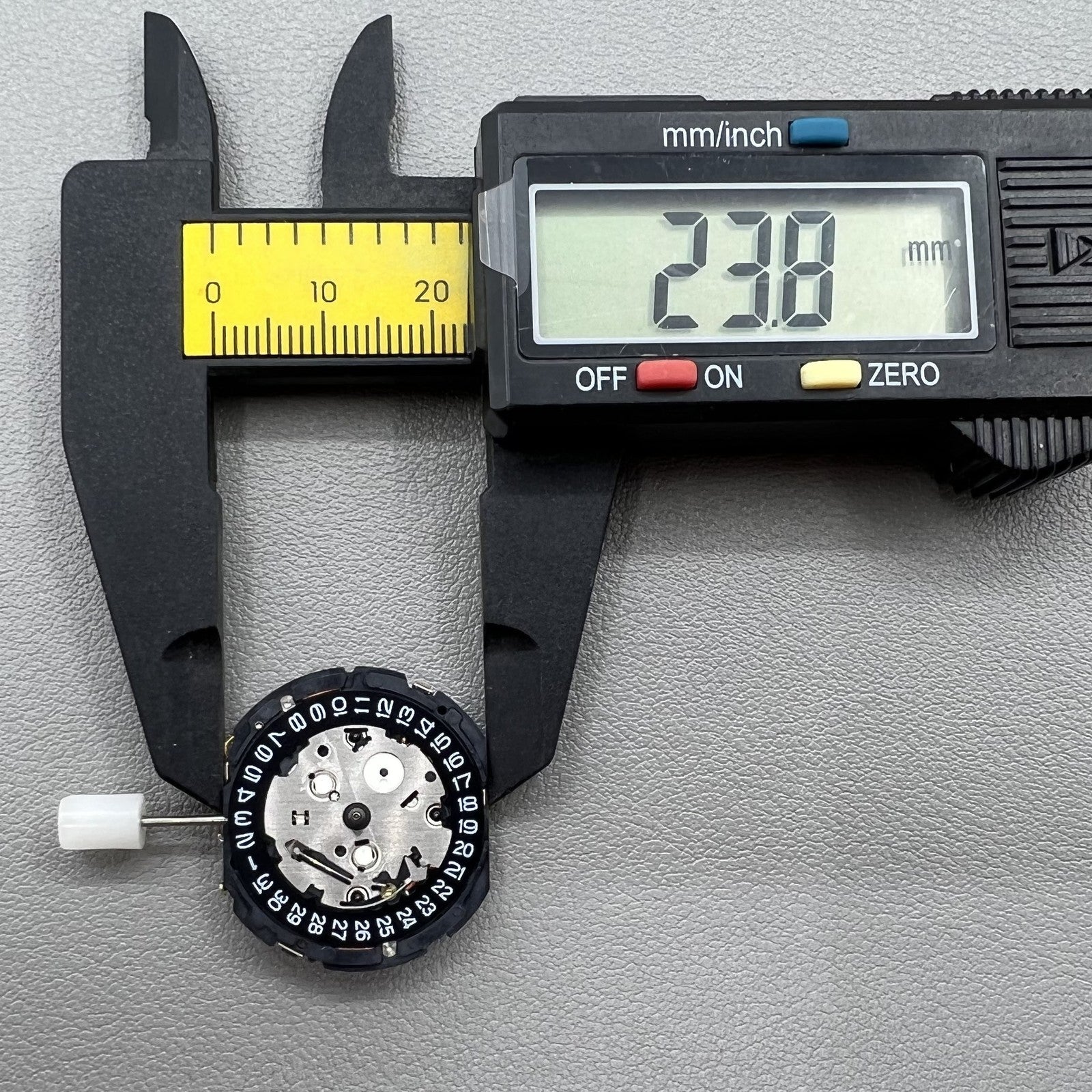 Japan Seiko 7T85A quartz watch movement with advanced chronograph function and precise timekeeping.