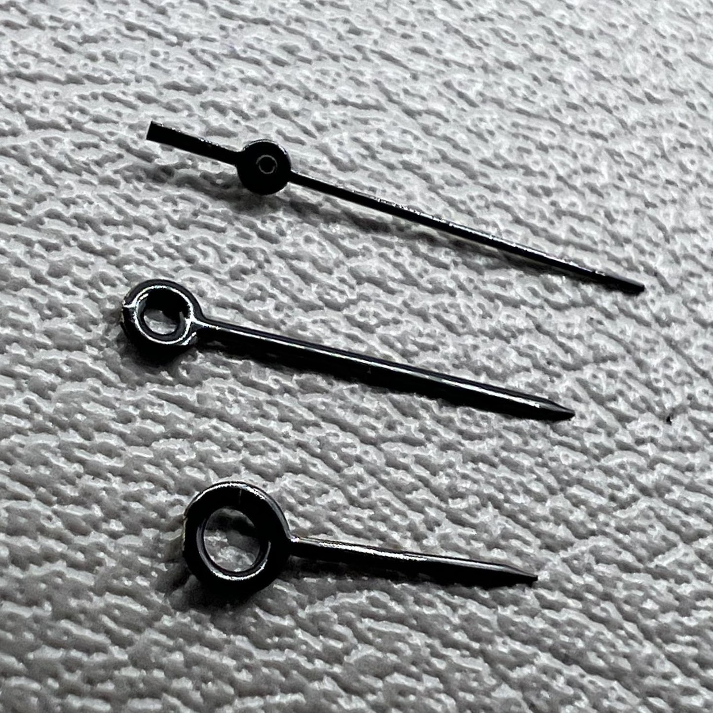 Black watch hands set for Miyota 2035 movement, sizes 11mm, 9mm, and 7mm, precision fit accessory.