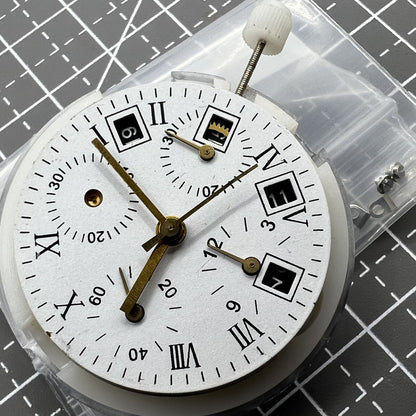 ETA 7750 automatic chronograph movement showcasing single calendar, precision craftsmanship for watch accessories.