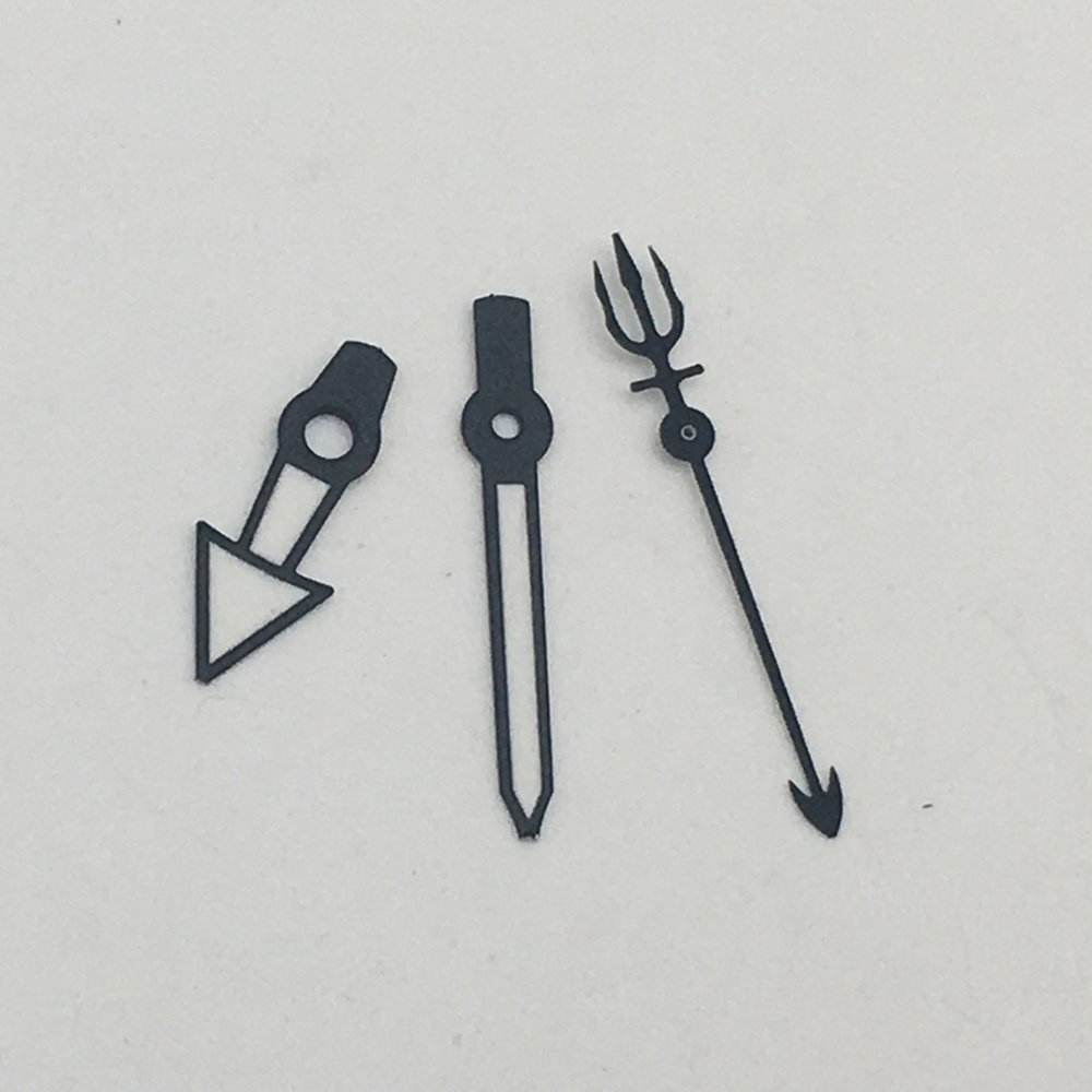 Green luminous watch hands set by A50 for NH35A/NH36A movement, measuring 8.5x12x12mm.