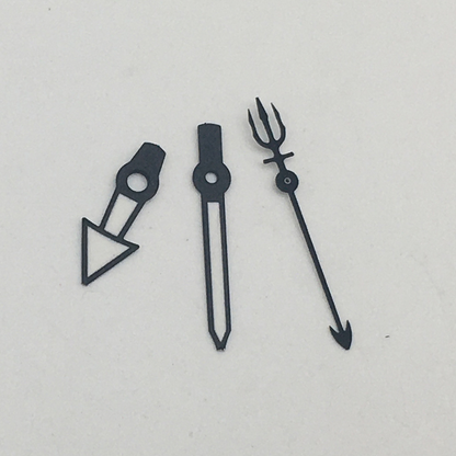 Green luminous watch hands set by A50 for NH35A/NH36A movement, measuring 8.5x12x12mm.