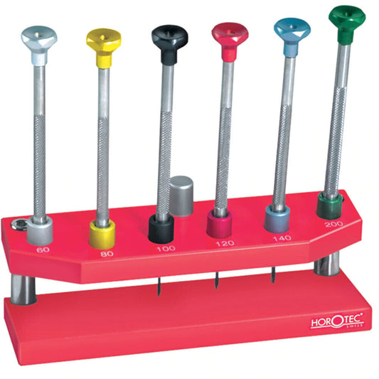 Horotec MSA01.201D Watchmakers Screwdriver Set of 6 with Sturdy Aluminium Stand