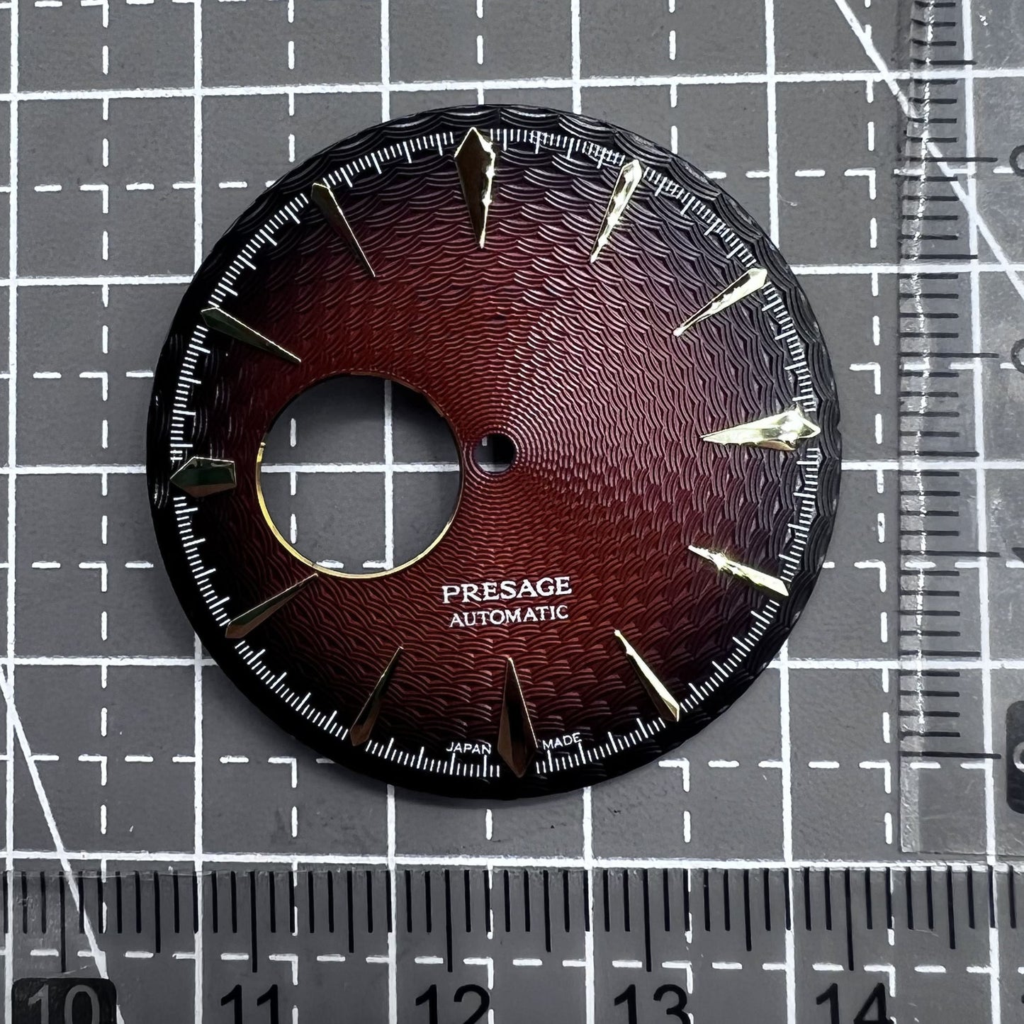 Cocktail Zifferblatt braun golden 35mm abgestuft für NH38 Datum Datejust Uhrwerk