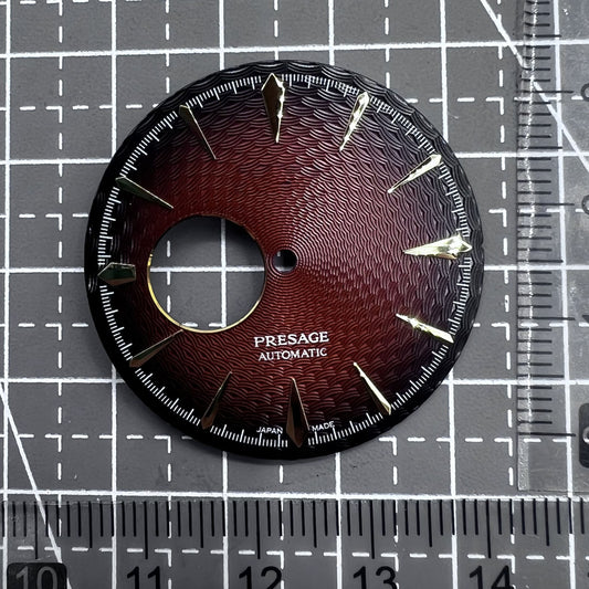 Cocktail Zifferblatt braun golden 35mm abgestuft für NH38 Datum Datejust Uhrwerk