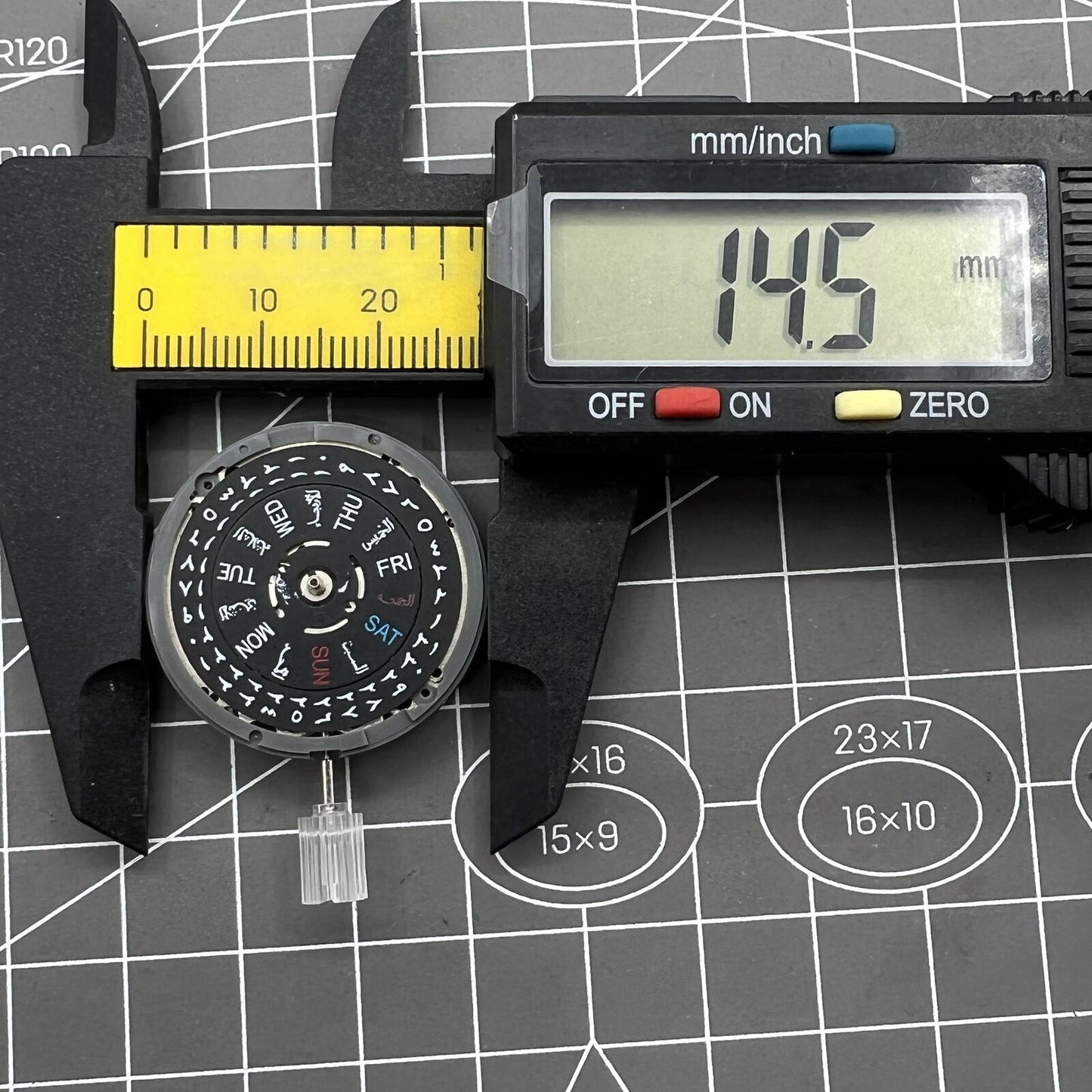 NH36 automatic mechanical watch featuring black Arabic dial, date display, and 3.8 crown position.