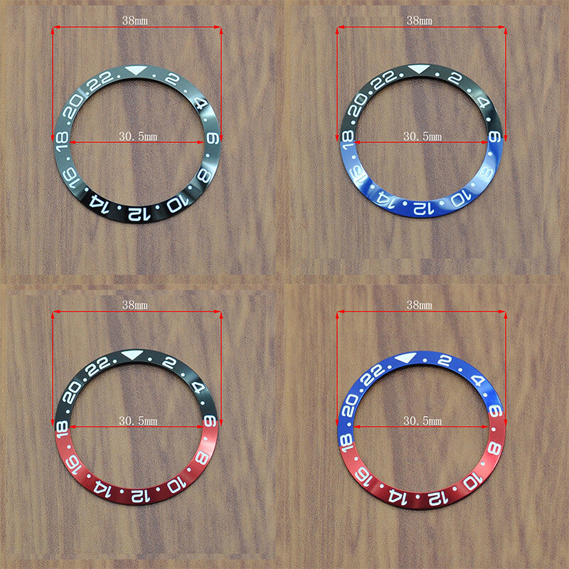 38mm ceramic GMT watch bezel, durable and stylish replacement for men's watches.