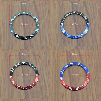 38mm ceramic GMT watch bezel, durable and stylish replacement for men's watches.