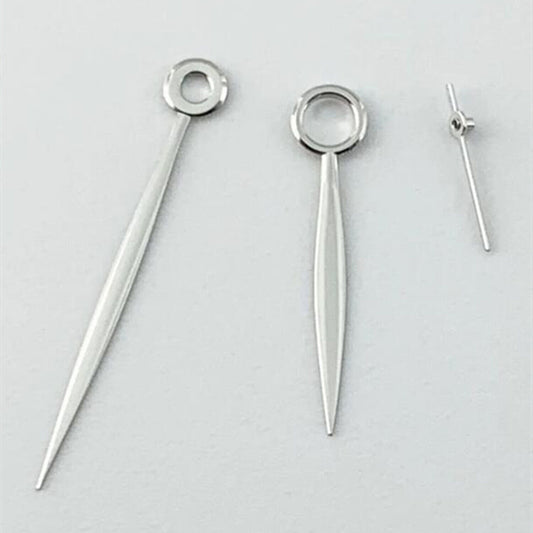 Silver watch hands for Seagull ST3600/ST3621 and ETA6497/ETA6498 movements, precision crafted.