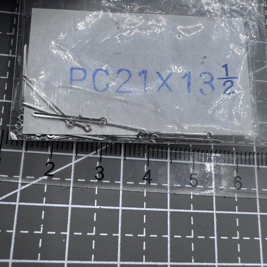 Lot de 100 aiguilles de seconde de 13,5 mm en argent pour mouvement à quartz PC21