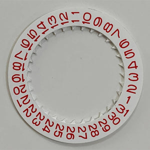 Red Font White Background Watch Date Disk Wheel Date Wheel for NH35 Movement