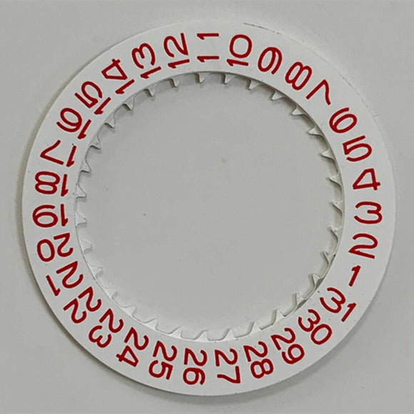 Red Font White Background Watch Date Disk Wheel Date Wheel for NH35 Movement