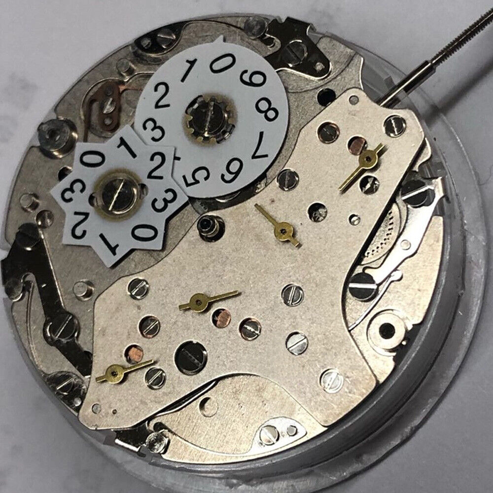 Tianjin Seagull ST25 mechanical watch movement showing big date and small seconds feature.
