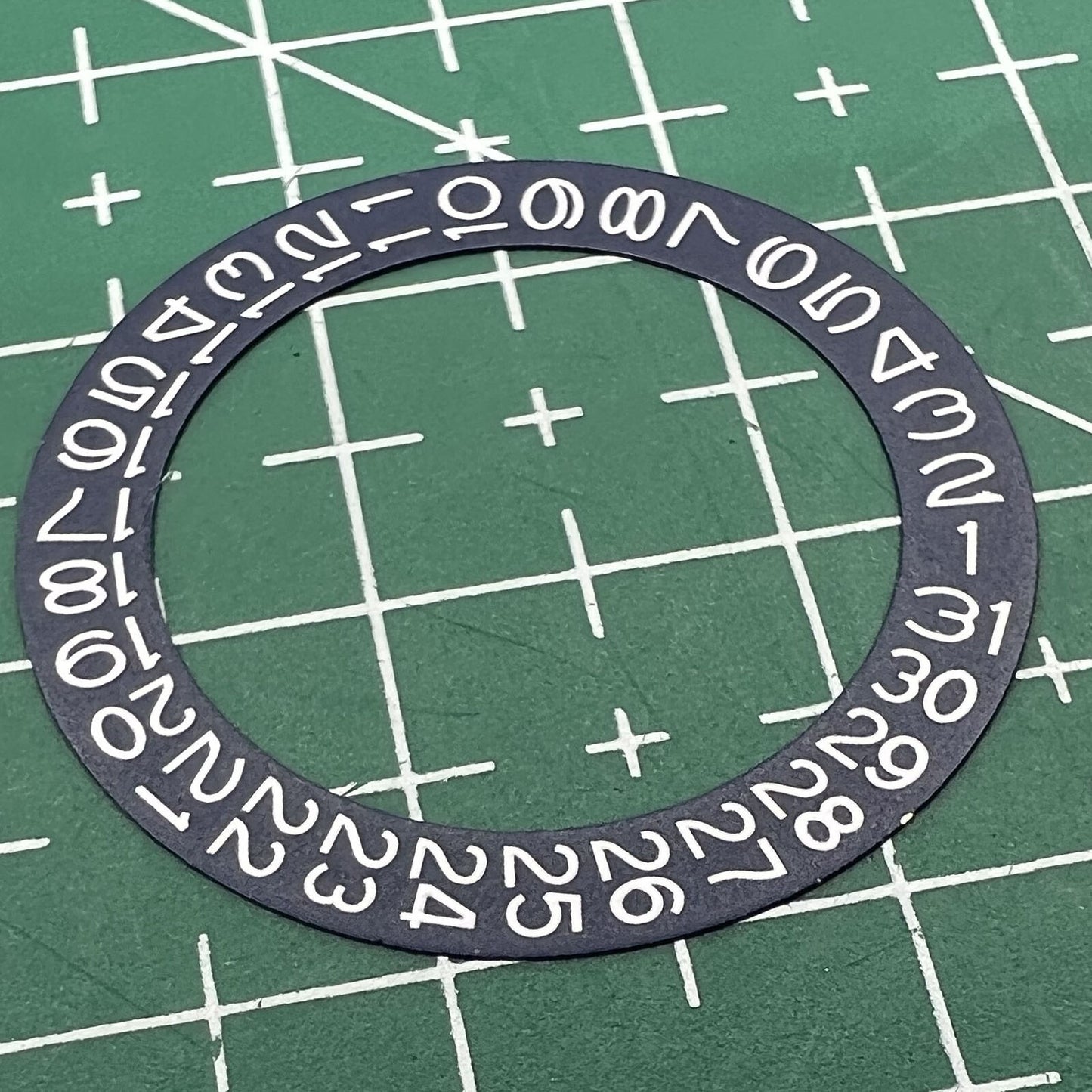 Großhandel Denim Blau Hintergrund Weiß Schrift Disk Datum Rad Overlay für NH35 NH36