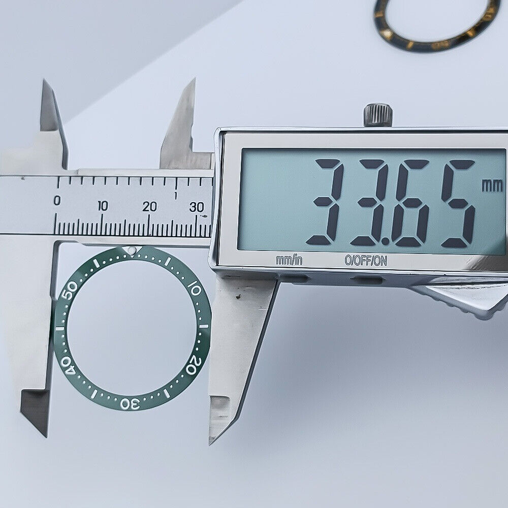 SUB 33.65x27.3mm flat ceramic bezel insert for women's watch customization by SUB brand.