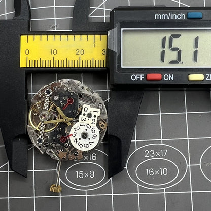 Automatic multifunctional watch by BrandName featuring mechanical movement, date display at 12 o'clock, and bare wheel at 6 o'clock.