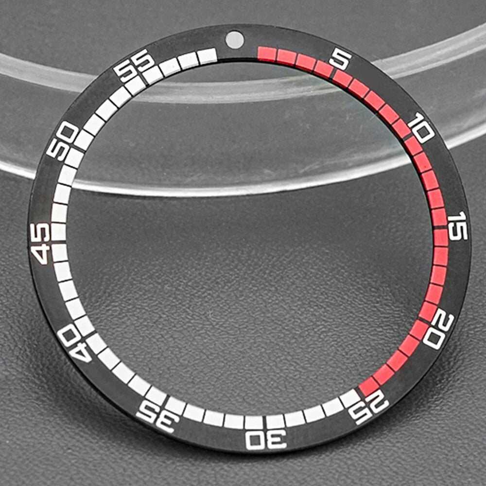 Lunette de montre plate noire de type course 38 mm/31,5 mm en aluminium, pièce de montre SKX007