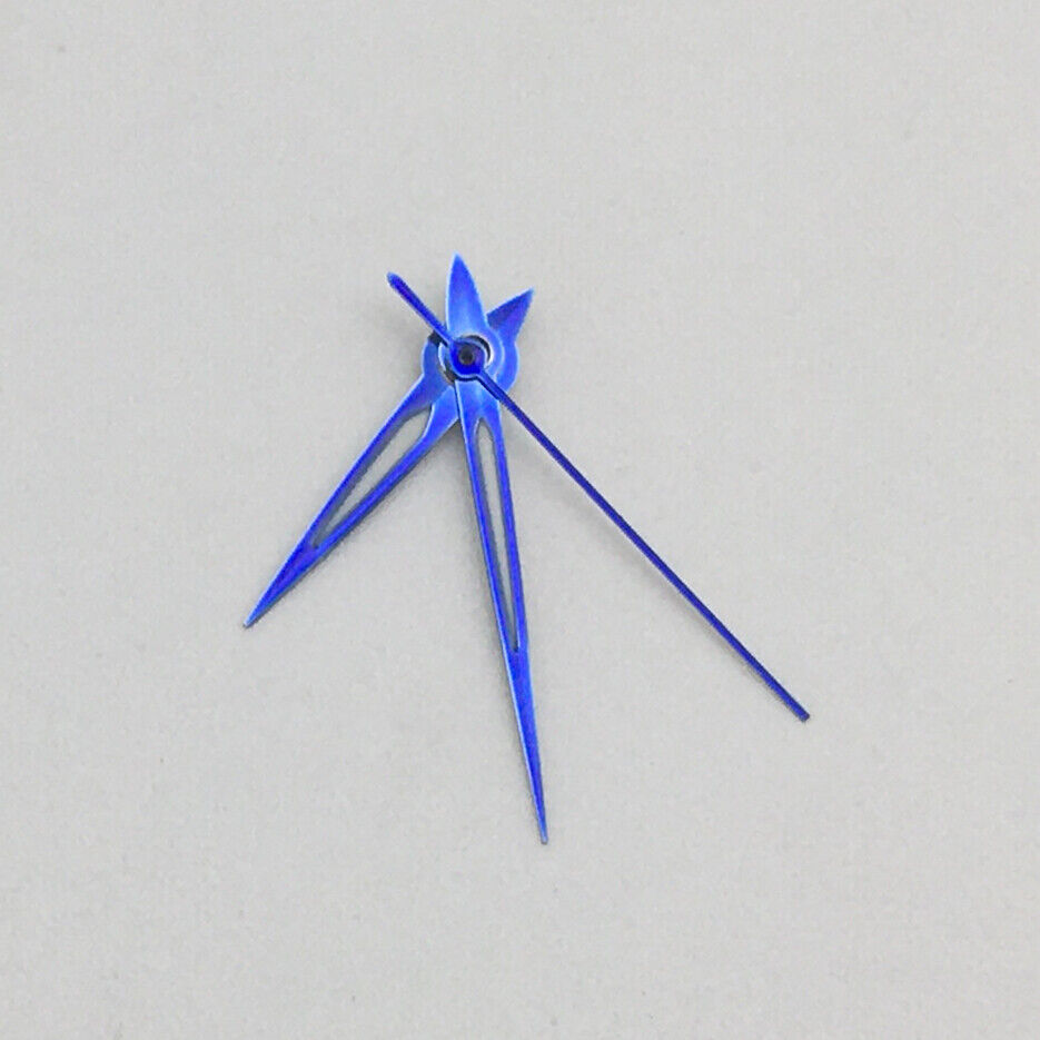 Green luminous watch hands set for NH35A/NH36A movement, size 9x13x13mm, for precise time reading.