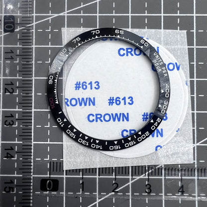 Ceramic bezel 37.65mm black, white, red with 100 marking for Daytona watch accessories by Keramik.