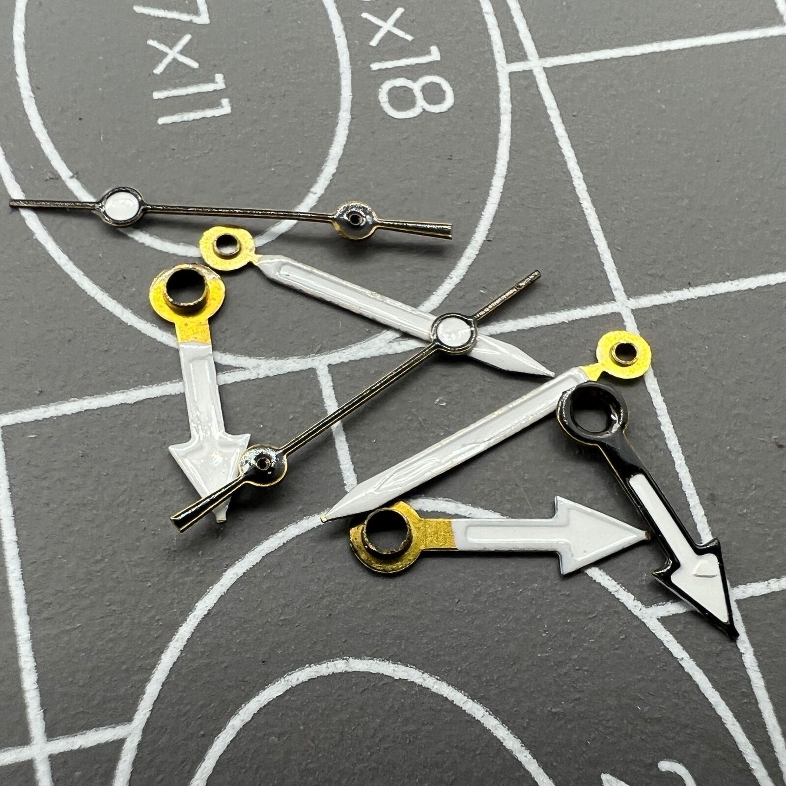 NO.1244 black watch hands set for Miyota 2035 movement, precise fit with sleek design.