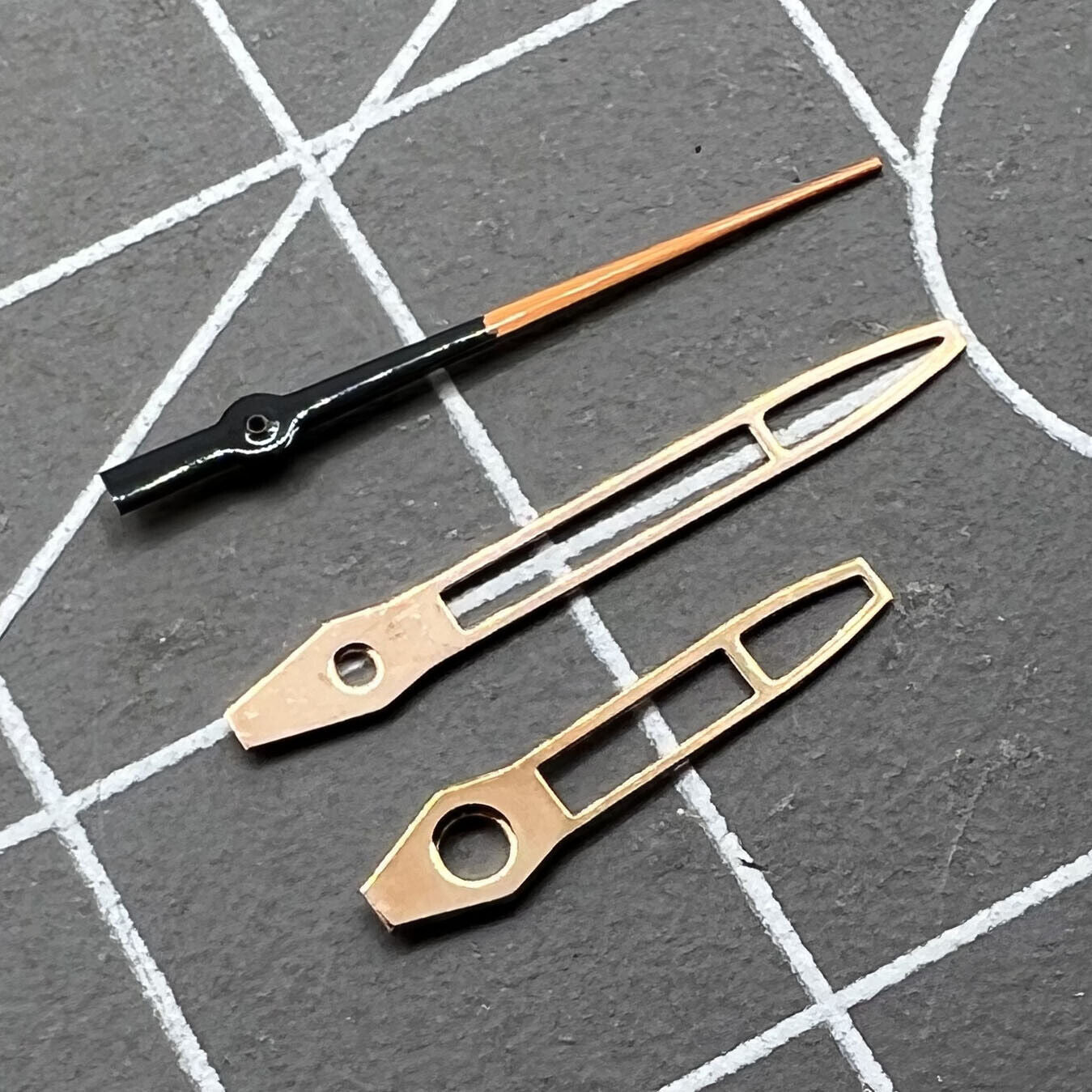 Rose gold 13mm hollow watch hands for Miyota 2315, 2035, 2036, 2115, 2305 movements.