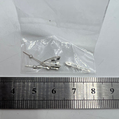 Green luminous watch hands set, compatible with Miyota 2035, 2115, 2105, and 2305 movements, ideal for precise timekeeping.