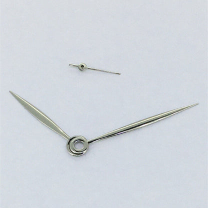 Long silver polished watch hands without lume for ST3600/ST3620/ETA6497/6498 movements.