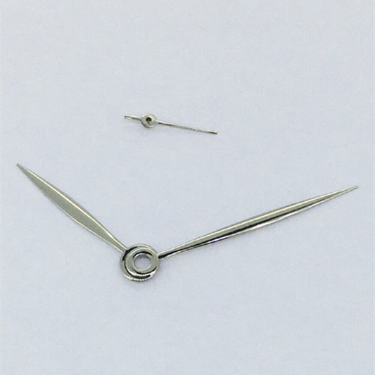 Long silver polished watch hands without lume for ST3600/ST3620/ETA6497/6498 movements.