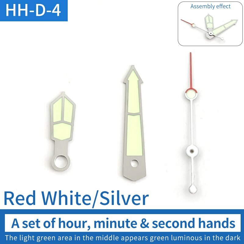 Green luminous watch hands set for NH15 NH36 movements, perfect for Seiko SKX007 SKX009 models.