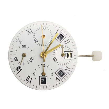 Asiatisches 7750 Automatik-Chronographenwerk @4,5 Schwarzer Kalender Sekunde @9 ETA 7750