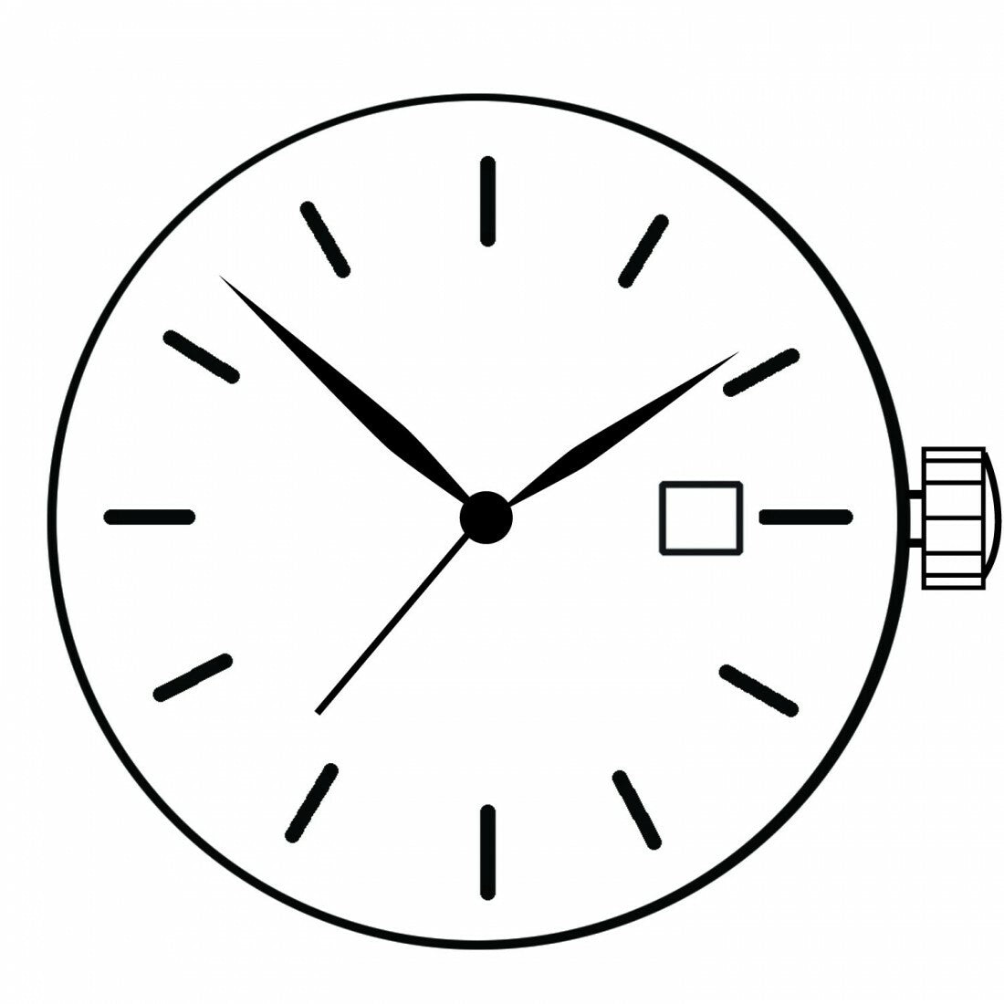 Miyota/Citizen 9019 automatic watch movement showing date display at 3 o'clock position for precision timing