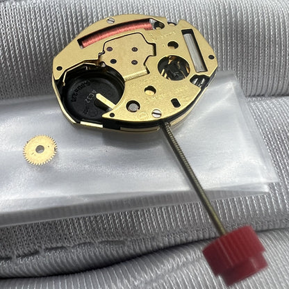 Swiss ETA 902.101 quartz watch movement with three hands, ensuring precise timekeeping by ETA brand.