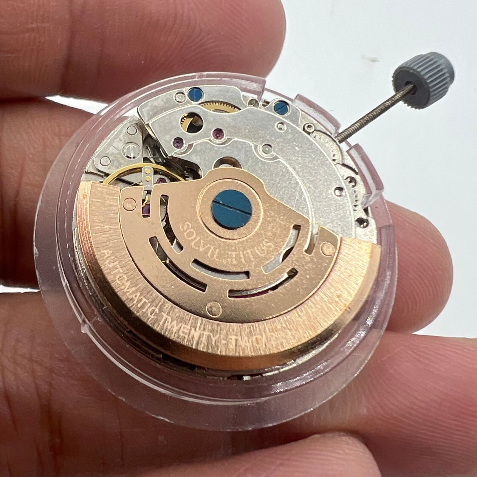 Mingzhu Silver automatic watch movement with 6 hands and small second, crafted in China for precise timekeeping.