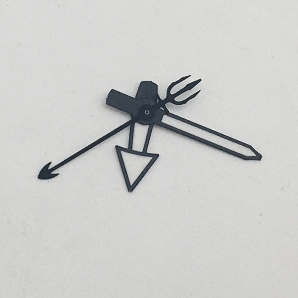 Green luminous watch hands set for NH35A/NH36A movement, 8.5x12x12mm, A50 brand accessory.