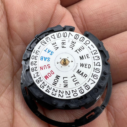 Solar-powered Hattori Epson TMI VS43A watch movement, precise quartz mechanism for watch accessories.