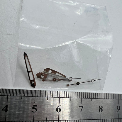 Green luminous watch hands set, fits Miyota 2035, 2115, 2105, 2305 movements, ideal for watch repair.