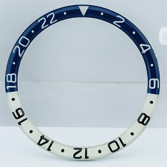 38 mm dunkelblau/braune Harz- und Legierungslünette mit blauer Leuchtmasse für SKX007 SKX011