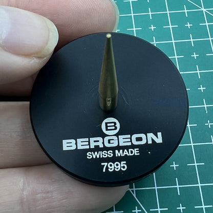 Swiss Bergeon 7995 balance cock holding support tool for precise watch repair and assembly